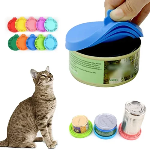 A set Reusable Pet Food Can Cover