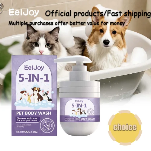 EelJoy 5-in-1 Pet Shampoo Gentle Fur Cleaning